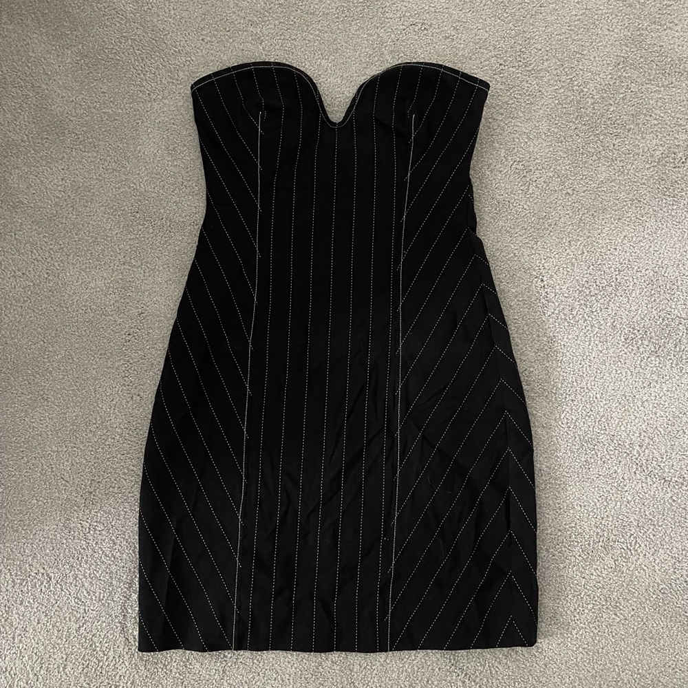 Zara Black Pinstripe Mini Dress.
